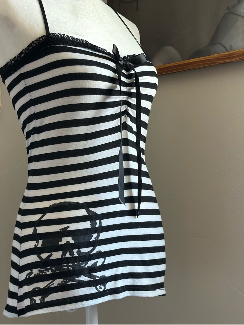 Jessica Louise Avril Striped Skull Tank y2k - Picture 3 of 11